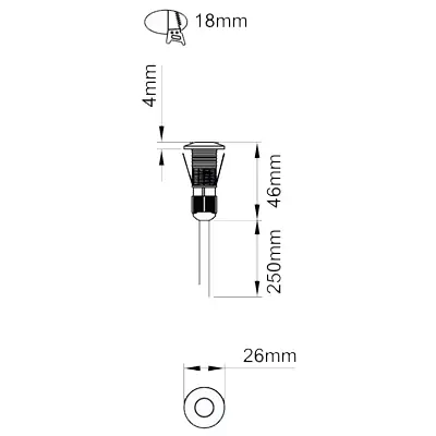 36497-2 KSR KSR1294BLU | Cabello Mini 0.1W Blue IP67 LED Ground / Wall Recessed Light, Stainless Steel