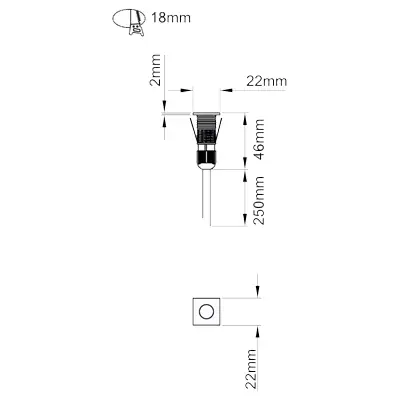 KSR KSR1295BLU | Cabello Mini Square 0.1W Blue IP67 LED Ground / Wall Recessed Light, Stainless Steel