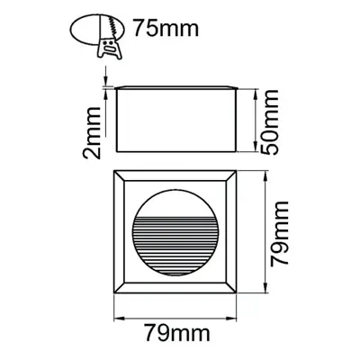 36509-2 KSR KSR1301C/WHT | Carpio Mini 1.2W 6000K 100lm IP44 LED Square Recessed Wall Wash Light, White