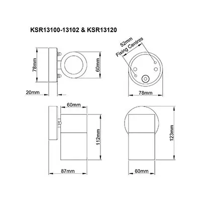 KSR KSR13101 | Luso II 35W 2xGU10 IP44 Single Wall Light, Copper