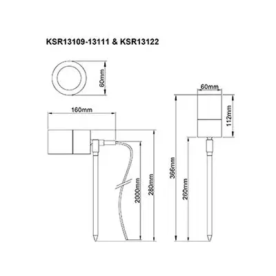 KSR KSR13110 | Luso II 35W GU10 IP65 Single Spike Light, Copper