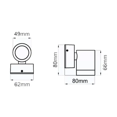 36522-2 KSR KSR1320 | Selva 5W 3000K 245lm IP65 LED Single Wall Light, Anthracite