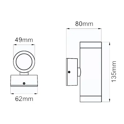 36523-2 KSR KSR1321 | Selva 2x5W 3000K 412lm IP65 LED Up & Down Wall Light, Anthracite