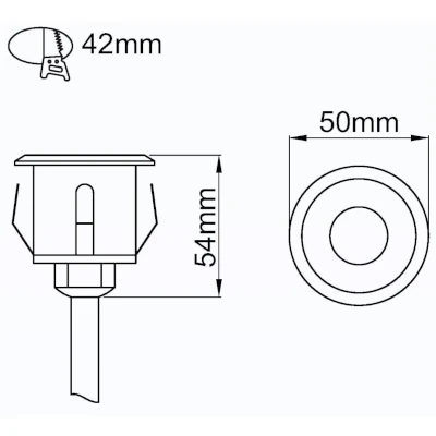 38748-2 KSR KSR1330W/WHT | Montoro 0.8W 3000K LED 240V Round Recessed Decking Light