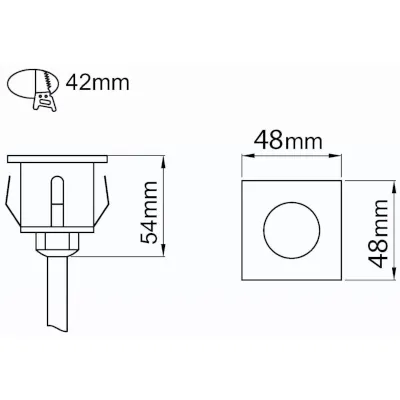 49116-2 KSR KSR1331W/W | Ground Light Recessed LED Light Montoro IP65 240V 1.6W 3000K, Warm White