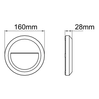 36528-2 KSR KSR1335C/W | Salta 1.5W 4000K 50lm IP44 LED Round Surface Polycarbonate Bulkhead, Anthracite