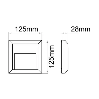 36529-2 KSR KSR1336W/W | Salta 1W 3000K 42lm IP44 LED Square Surface Polycarbonate Bulkhead, Anthracite