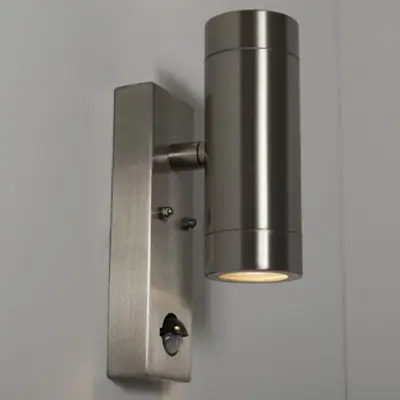 22542-4 KSR KSR1341 | Tulua III GU10 PIR Up and Down Wall Light, Stainless Steel