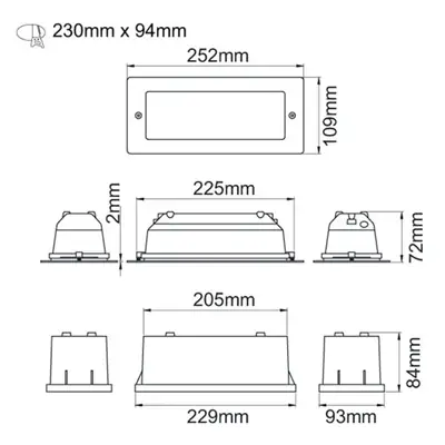 KSR KSR1352 | Madrid 6W 3000K 138lm IP44 LED Bricklight with Plain Frame, Stainless Steel