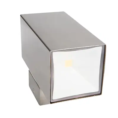 36896-2 KSR KSR1360 | Cane 2x5W 4000K 2x444lm IP44 LED Square Up and Down Wall Light, Stainless Steel