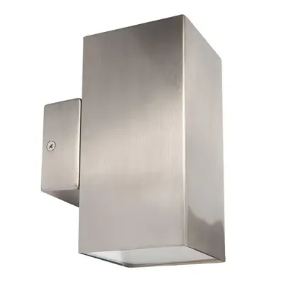 Read more on KSR KSR1360 | Cane 2x5W 4000K 2x444lm IP44 LED Square Up and Down Wall Light, Stainless Steel