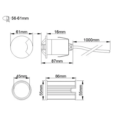 KSR KSR1370 | Villas Mini 3W 3000K IP65 LED One Way Wall/Ground Light, Stainless Steel