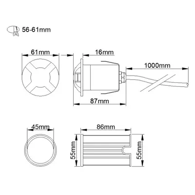 36909-2 KSR KSR1377 | Villas Mini 3W 4000K IP65 LED Four Way Wall/Ground Light, Stainless Steel