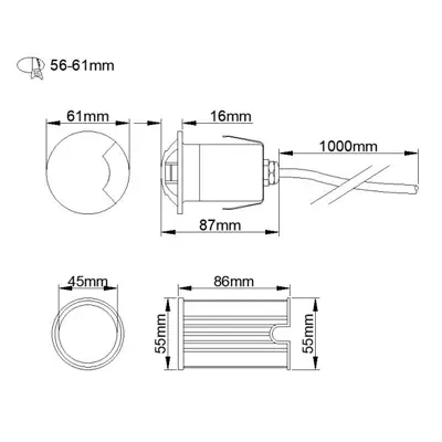 36910-2 KSR KSR1378 | Villas Mini 3W 3000K IP65 LED One Way Wall/Ground Light, Black