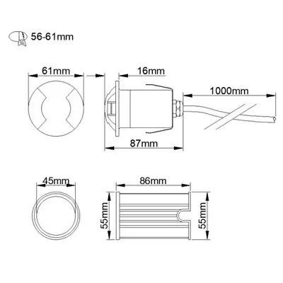 KSR KSR1379 | Villas Mini 3W 3000K IP65 LED Two Way Wall/Ground Light, Black