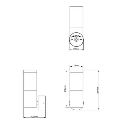 36918-2 KSR KSR1386 | Bari 5W 3000K IP65 LED Single Wall Light, Black