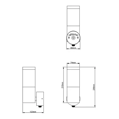 KSR KSR1387 | Bari 5W 3000K IP54 LED Single Wall Light with Photocell, Black