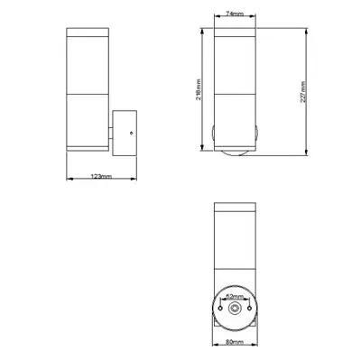 36920-2 KSR KSR1388 | Bari 2x5W 3000K IP65 LED Up & Down Wall Light, Black