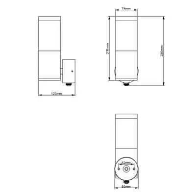 KSR KSR1389 | Bari 2x5W 3000K IP54 LED Up & Down Wall Light with Photocell, Black