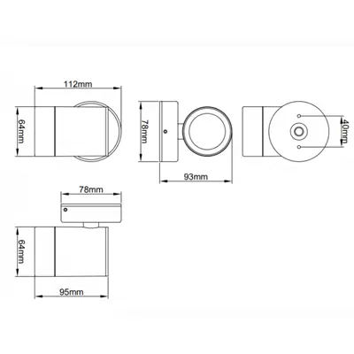 KSR KSR1390 | Tulua 35W GU10 IP65 Single Wall Light, White