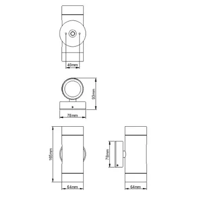 36923-2 KSR KSR1391 | Tulua 2x35W GU10 IP65 Up & Down Wall Light, White