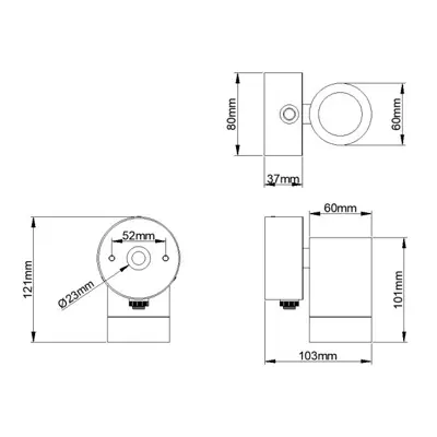 KSR KSR1395 | Tulua 35W GU10 IP54 Single Wall Light with Photocell, Black