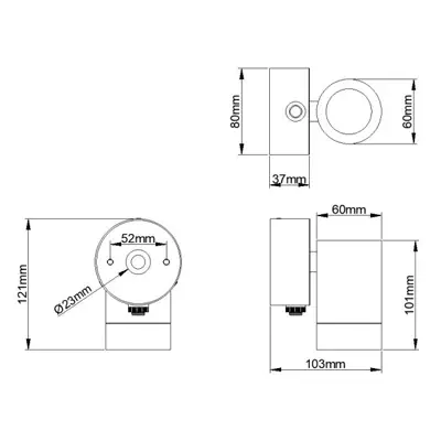 36929-2 KSR KSR1397 | Tulua 35W GU10 IP54 Single Wall Light with Photocell, Stainless Steel