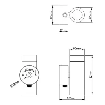 36930-2 KSR KSR1398 | Tulua 2x35W GU10 IP54 Up & Down Wall Light with Photocell, Stainless Steel