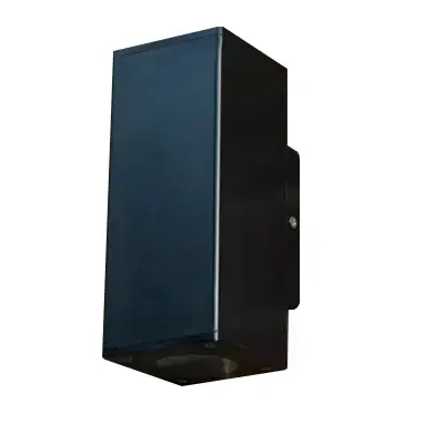 KSR KSR1503 | Norcia 9W GU10 IP65 Square Up and Down Wall Light, Black