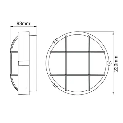 36933-2 KSR KSR1505BLK | Calvi 40W E27 IP44 Round Bulkhead, Black