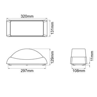 KSR KSR1520GRY | Bilbao 12W 940lm 4000K IP65 LED Plain Wall Light, Dark Grey