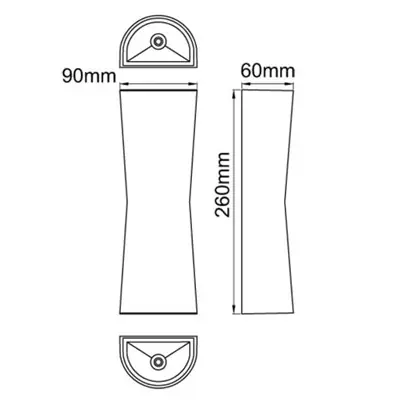 KSR KSR1900 | Lepe 2x7W 3000K 2x389lm IP54 LED Up & Down Wall Light, Anthracite