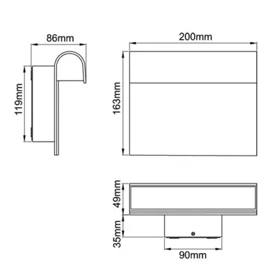 37535-3 KSR KSR1901 | Mataro 8.5W 3000K 319lm IP54 LED Wall Light with Numbers, Anthracite