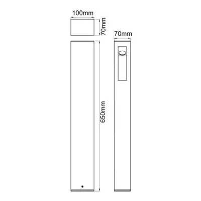 37537-2 KSR KSR1904 | Viella 650mm 8.5W 3000K 75lm IP54 LED Bollard, Anthracite