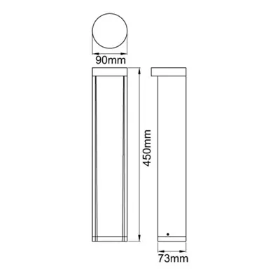 KSR KSR1906 | Calanda 450mm 8.5W 3000K 290lm IP54 LED Bollard, Anthracite