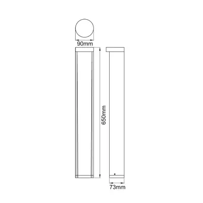37540-2 KSR KSR1907 | Calanda 650mm 8.5W 3000K 290lm IP54 LED Bollard, Anthracite