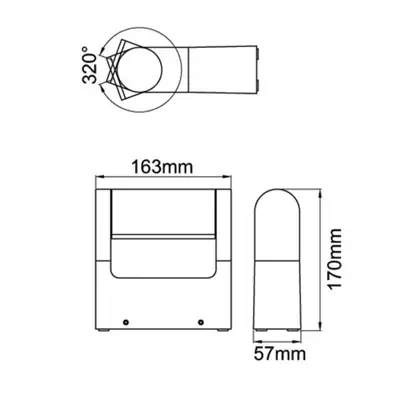 37541-3 KSR KSR1908 | Flix 8.5W 3000K 330lm IP54 LED Adjustable Wall Light, Anthracite