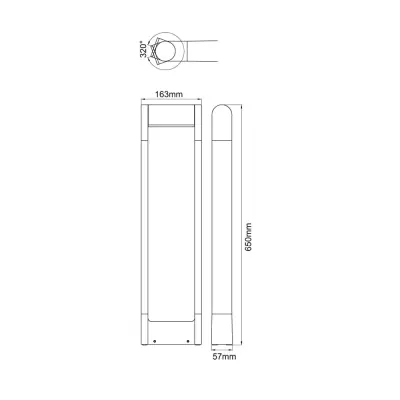 37543-3 KSR KSR1910 | Flix 650mm 8.5W 3000K 330lm IP54 LED Adjustable Bollard, Anthracite