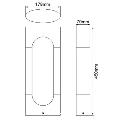 KSR KSR1915 | Lugo 450mm 12W 3000K 960lm IP65 LED Bollard, Anthracite