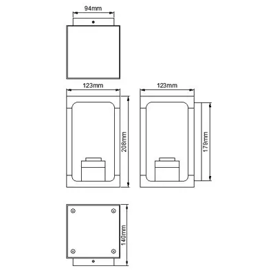 37550-2 KSR KSR1919 | Malva 10W E27 IP44 LED Square Half Wall Lantern, Anthracite