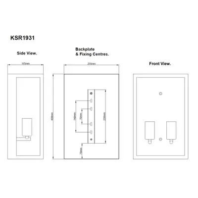 KSR KSR1931 | Barella 40W E27 IP44 Twin Wall Light Lantern, Black