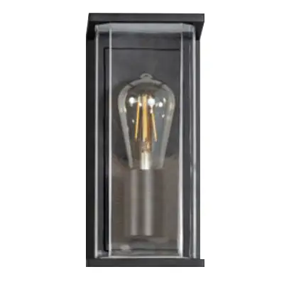 KSR KSR1933 | Barella II 40W E27 IP44 Single Wall Light Lantern, Black