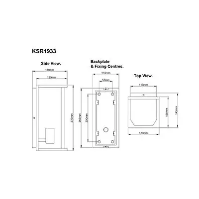 KSR KSR1933 | Barella II 40W E27 IP44 Single Wall Light Lantern, Black