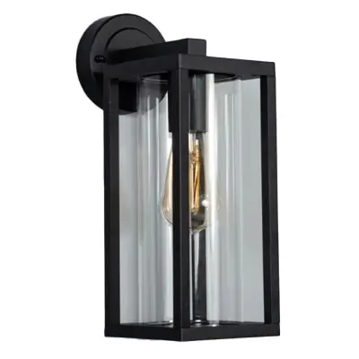 KSR KSR1935 | Barella 40W E27 IP44 Large Downward Wall Light Lantern, Black