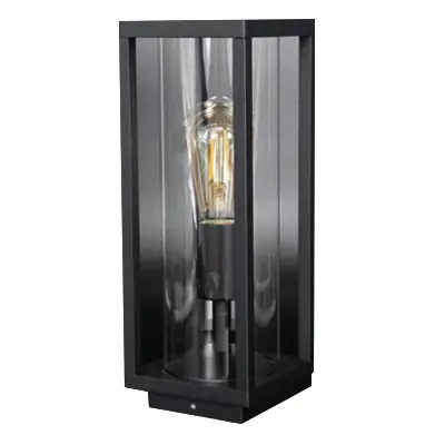 KSR KSR1936 | Barella 40W E27 IP44 Large Pillar Light Lantern, Black