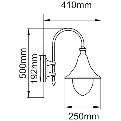 KSR KSR3300BLK | Lampara 23W E27 IP44 Downward Wall Lantern, Black