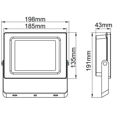 37710-2 KSR KSR5284BLK | Siena 30W 3000K/4000K/6000K CCT IP65 LED Floodlight, Black