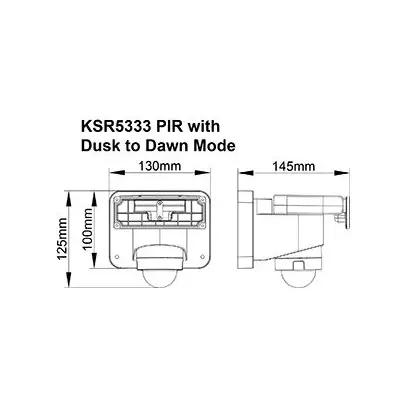 KSR KSR5333 | Siena FL Select IP65 PIR Accessory with Dusk to Dawn Mode