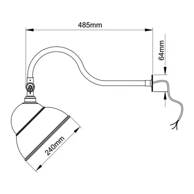 37737-2 KSR KSR6100BR | Novelda 46W E27 IP23 Sign Light, Brass