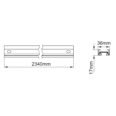 45410-2 KSR KSR6501WH | Escala Pro Single Circuit 2340mm Track, White